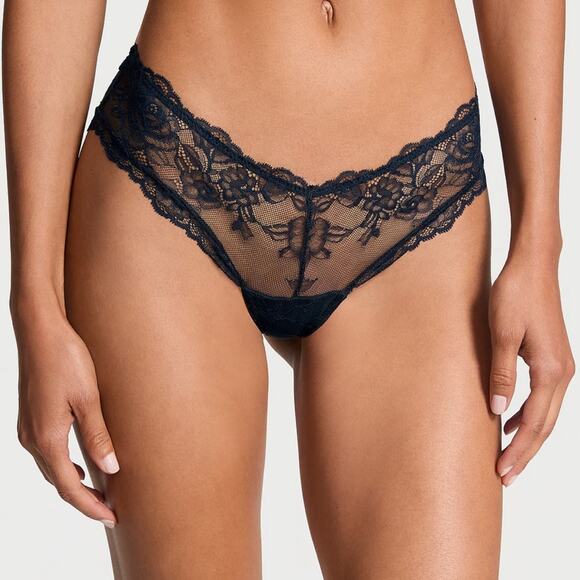 Victoria's Secret Very Sexy Rose Lace High-Leg Cheeky Panty Dark Twilight  XL - Picture 1 of 6